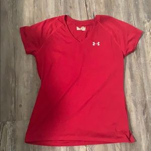 Red under armour workout shirt